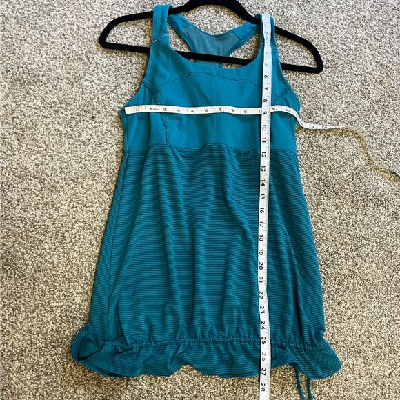 Athleta Coastal Green Teal Skills and Drills Tank Top Sz Small Blue Drawstring - Picture 5 of 6